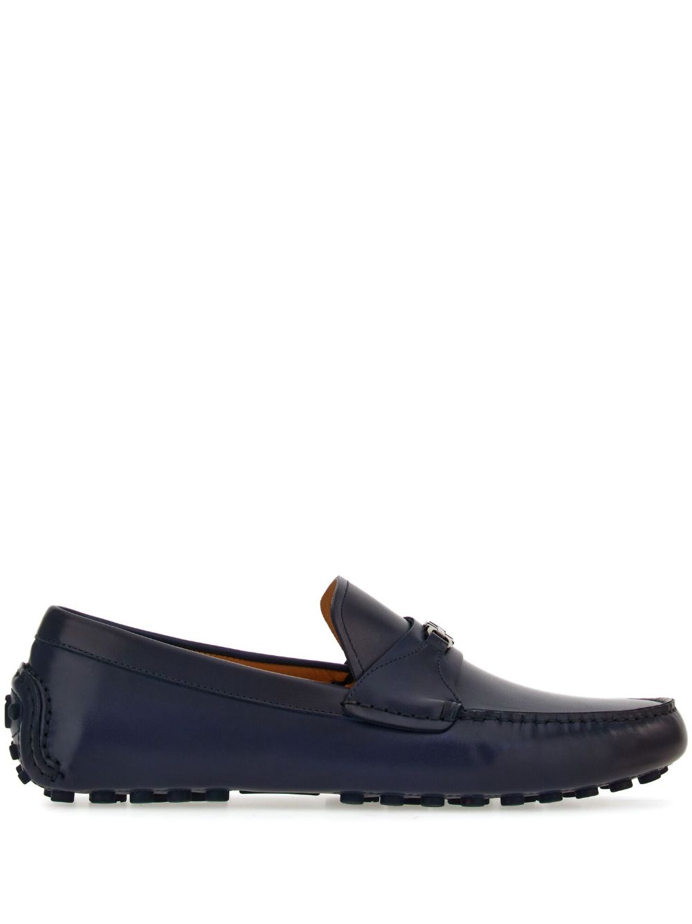 Ferragamo Driver Gancini 扣环皮质乐福鞋 - 蓝色
