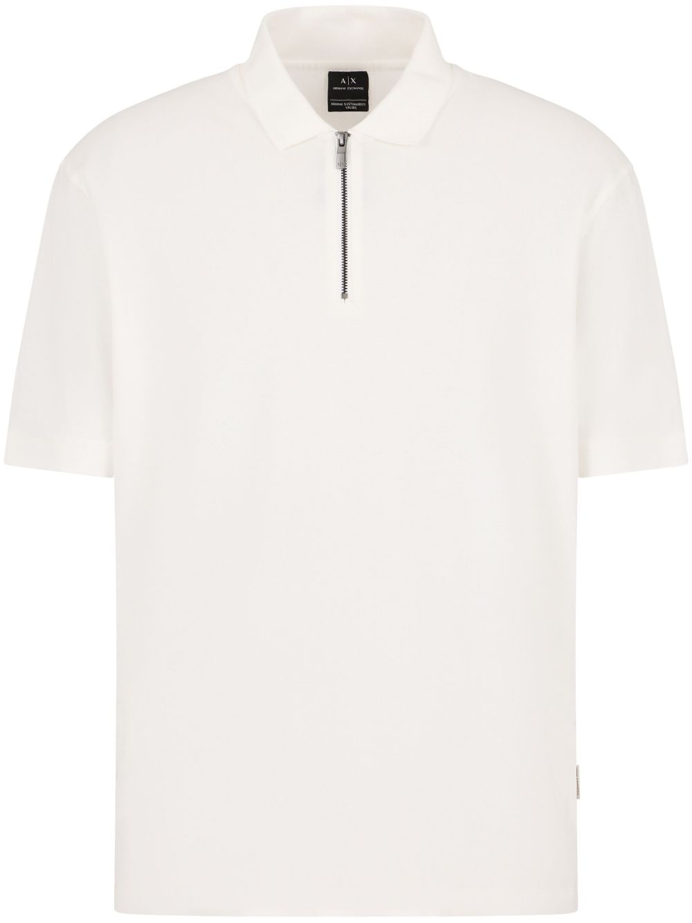 Armani Exchange 拉链领polo衫 - 白色