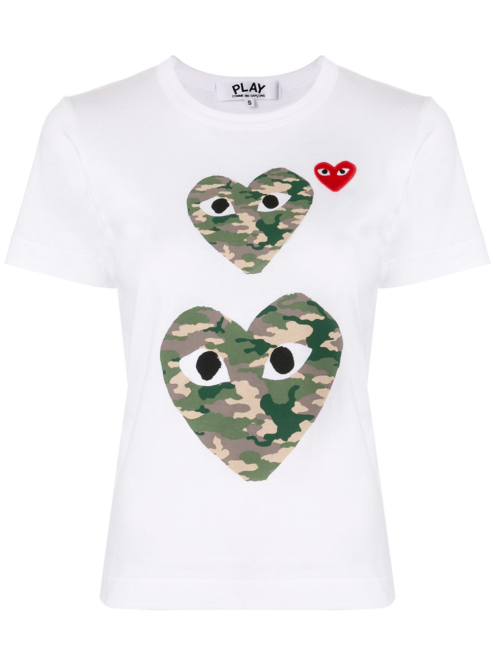 Comme Des Garçons Play logo印花圆领T恤 - 白色