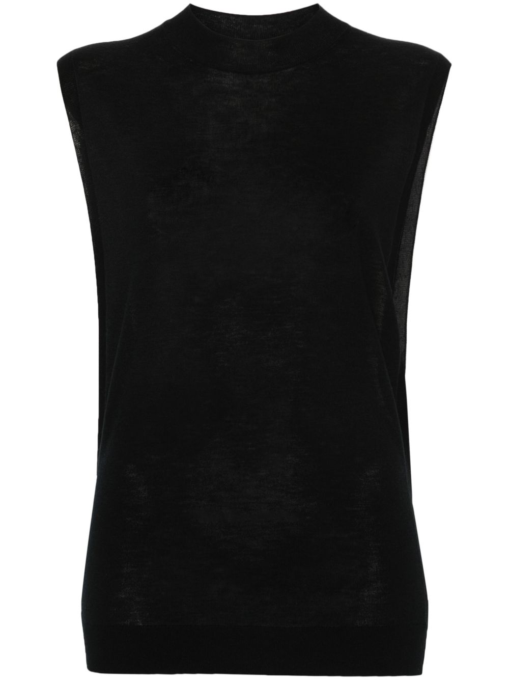 Sportmax sleeveless wool-silk top - 黑色