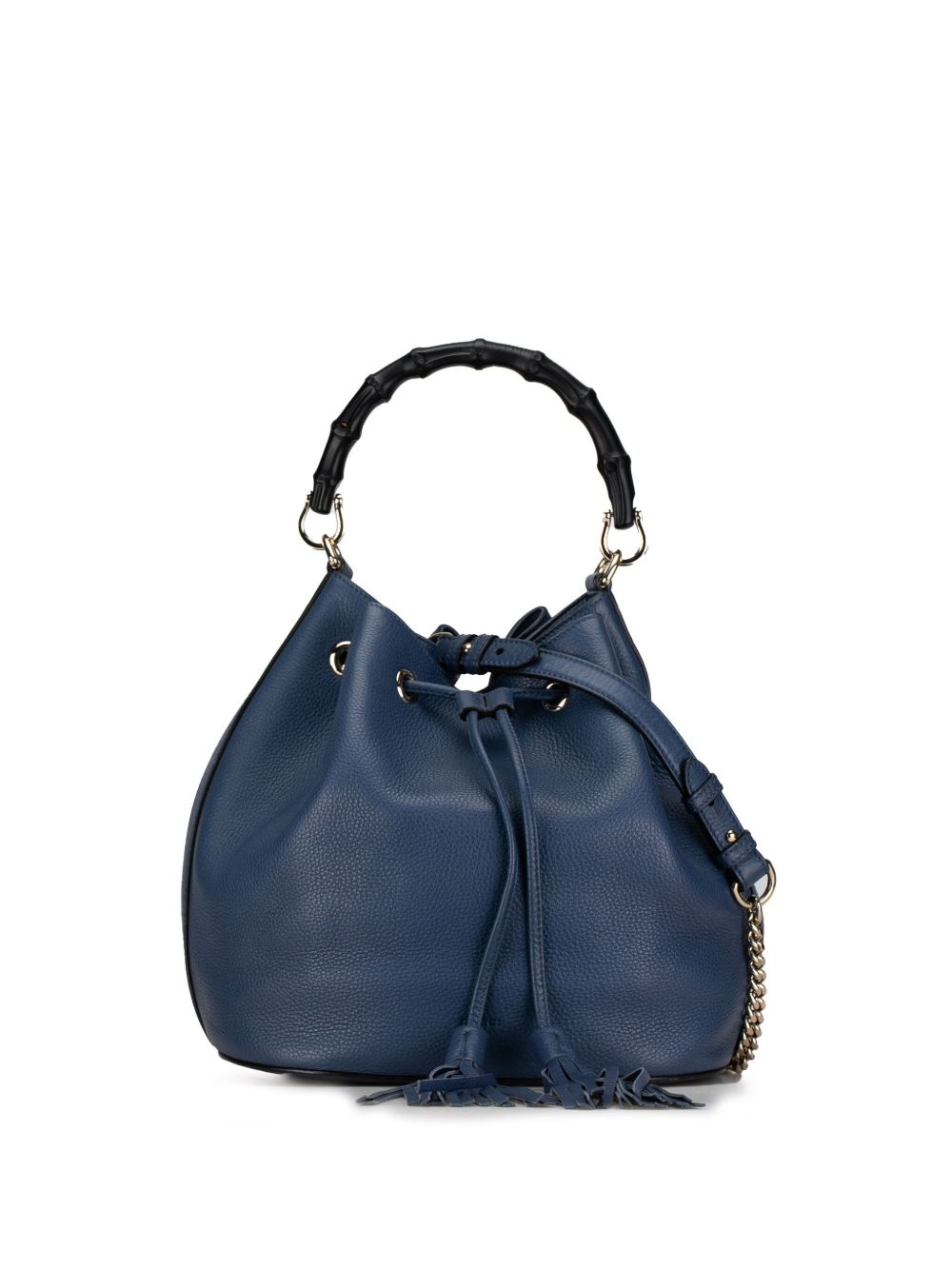 Gucci Pre-Owned Miss Bamboo Leather 水桶包（2000-2015年典藏款） - 蓝色