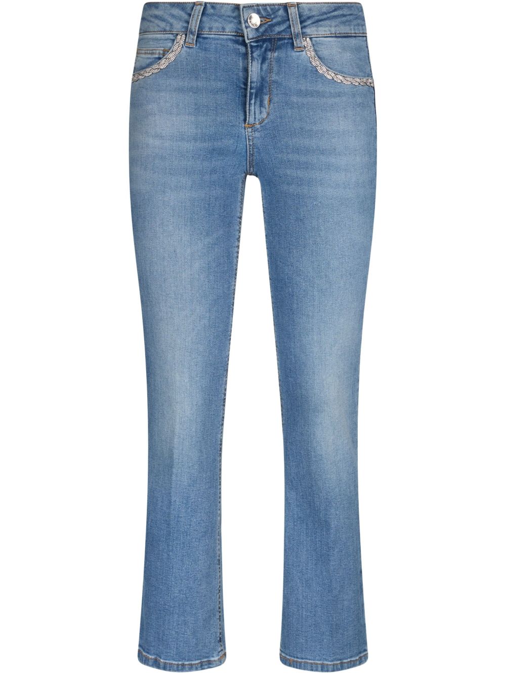 LIU JO cropped bootcut jeans - 蓝色