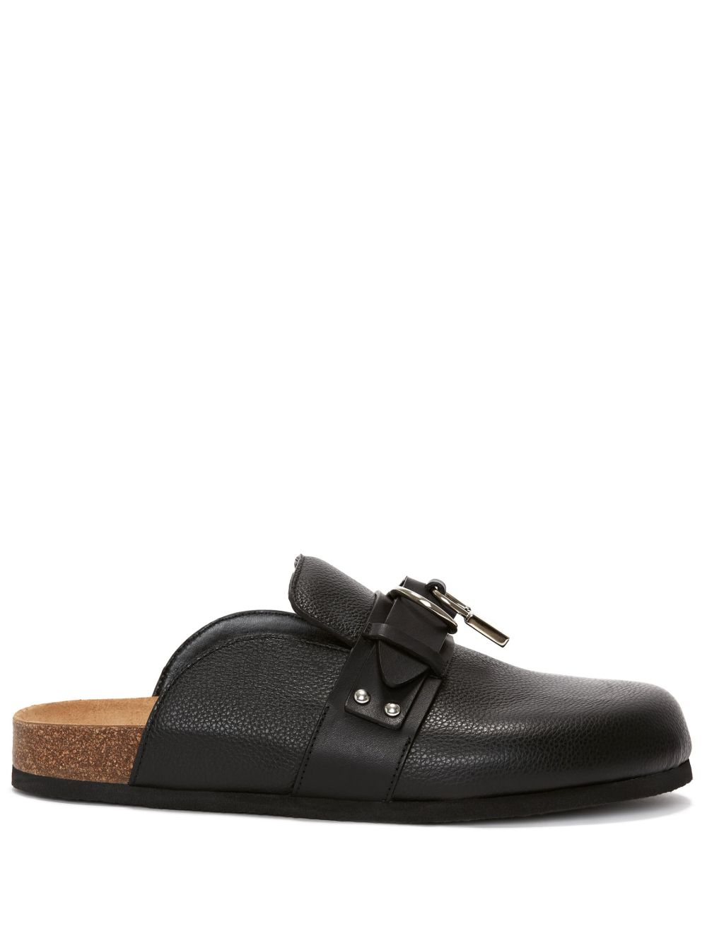 JW Anderson 挂锁皮质穆勒鞋 - 黑色