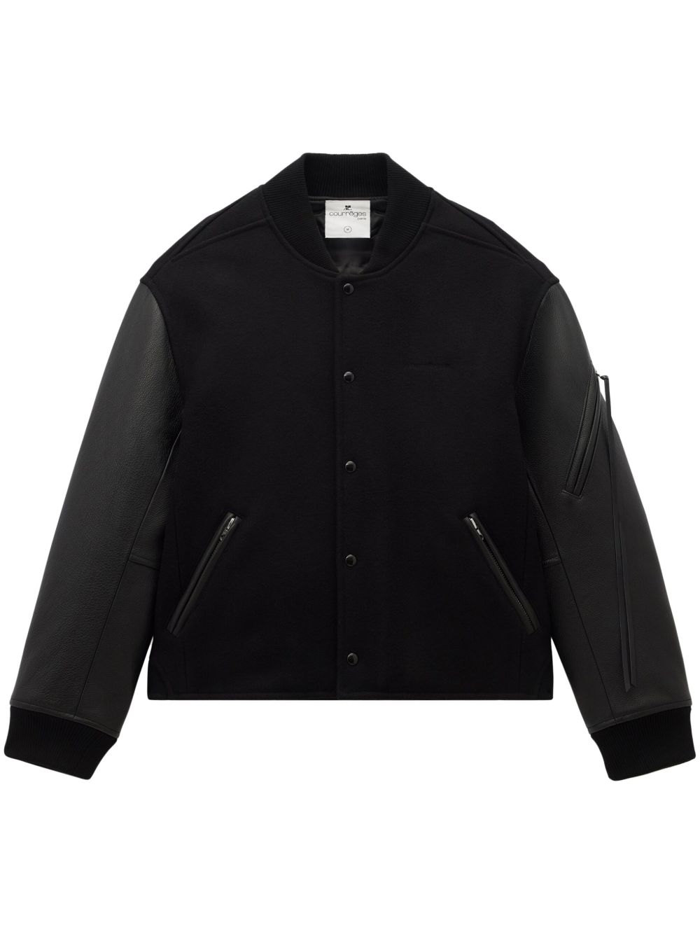 Courrèges Baseball Teddy 飞行员夹克 - 黑色
