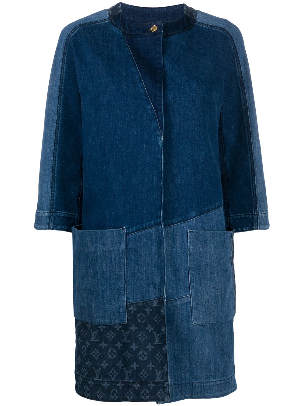 Louis Vuitton Pre-Owned 拼贴设计牛仔夹克（2010年代典藏款） - 蓝色