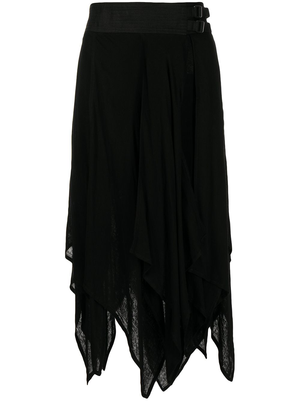 Yohji Yamamoto 不对称裙摆中长半身裙 - 灰色