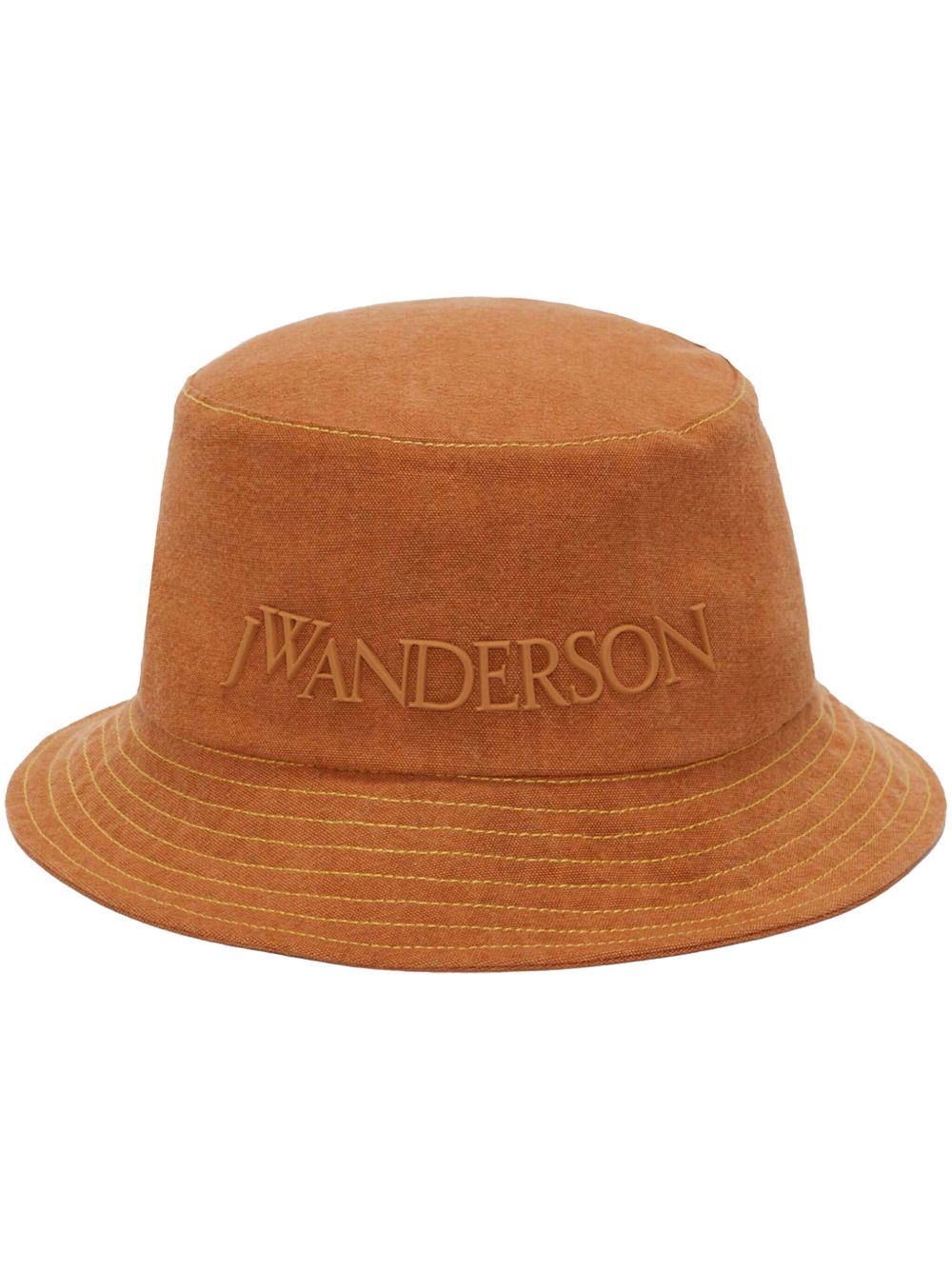 JW Anderson logo压纹棉渔夫帽 - 褐色
