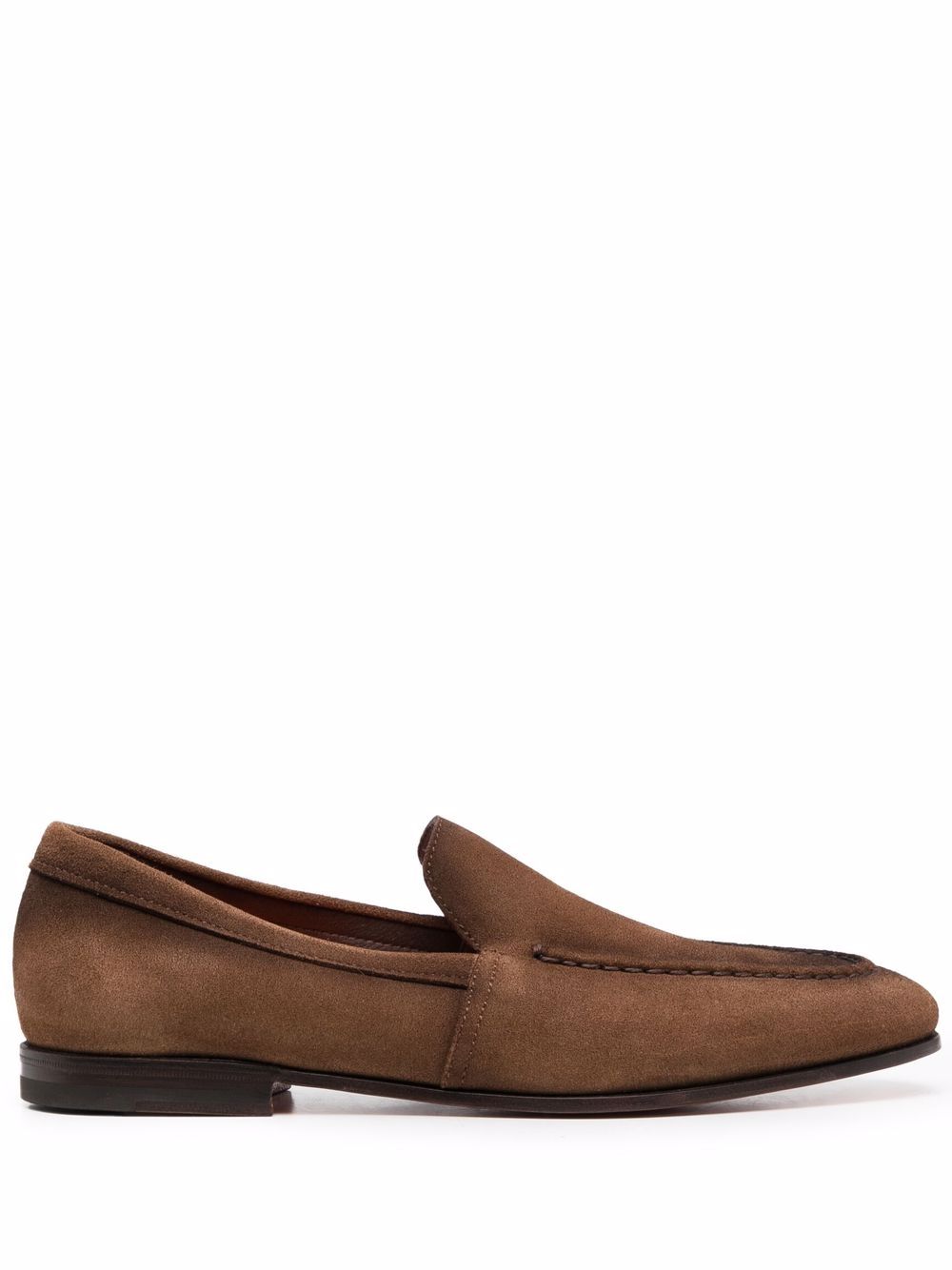 Santoni Daisy 绒面皮乐福鞋 - 褐色