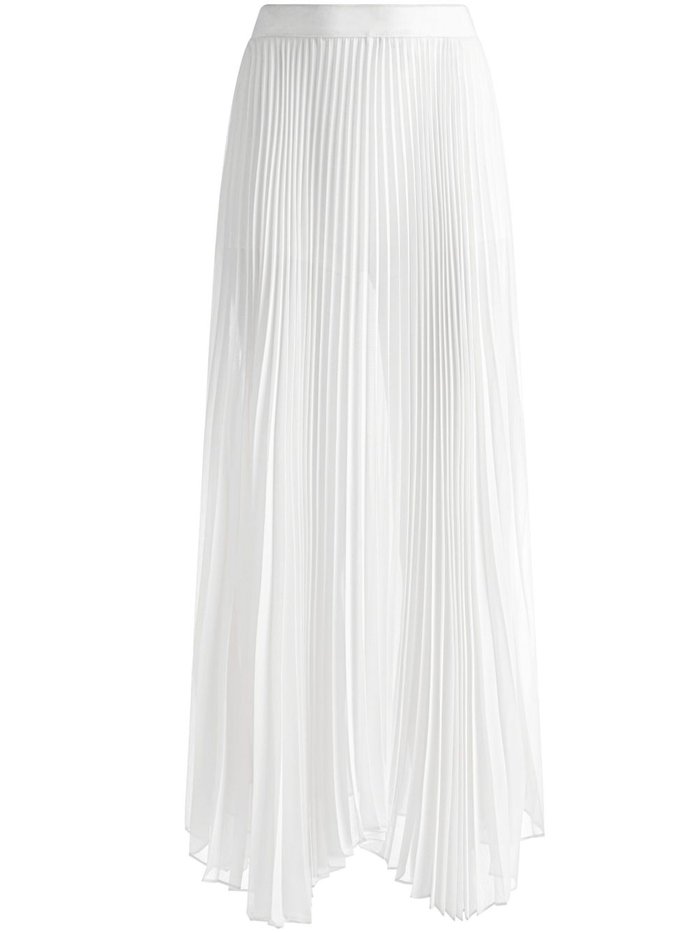 alice + olivia 半透明褶饰中长半身裙 - 白色