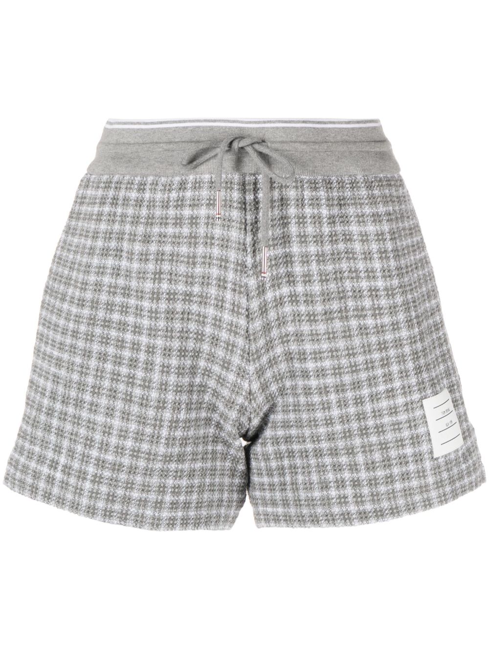 Thom Browne 格纹粗花呢运动短裤 - 灰色