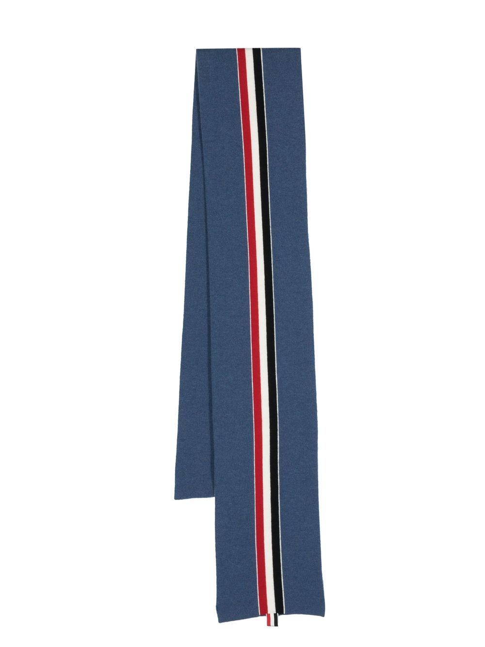 Thom Browne 4-Bar 嵌花针织围巾 - 蓝色