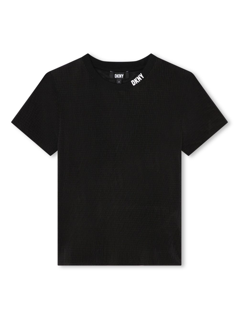 Dkny Kids logo印花罗纹T恤 - 黑色