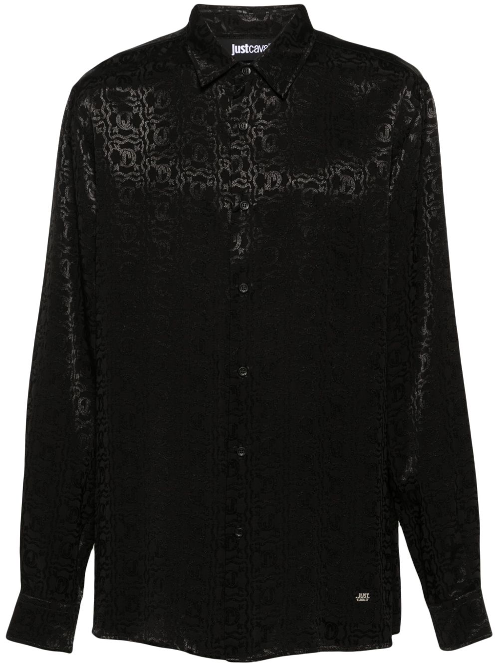 Just Cavalli logo提花衬衫 - 黑色