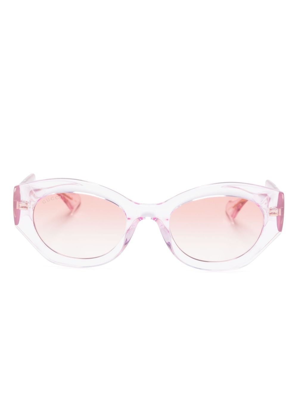 Gucci Eyewear Interlocking G 椭圆形框太阳眼镜 - 粉色