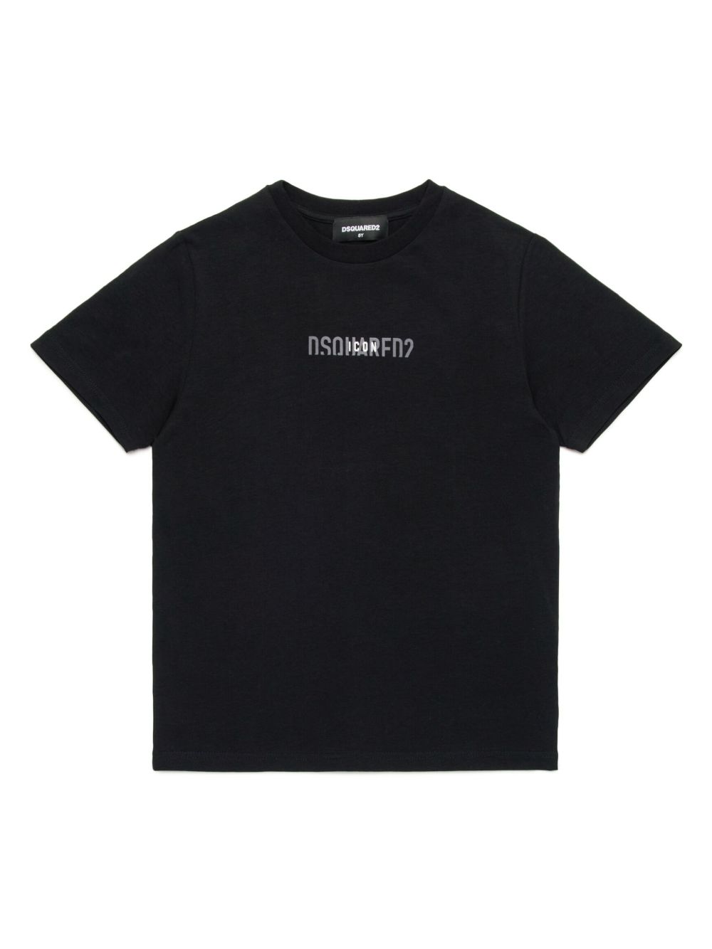 DSQUARED2 KIDS logo印花棉T恤 - 黑色