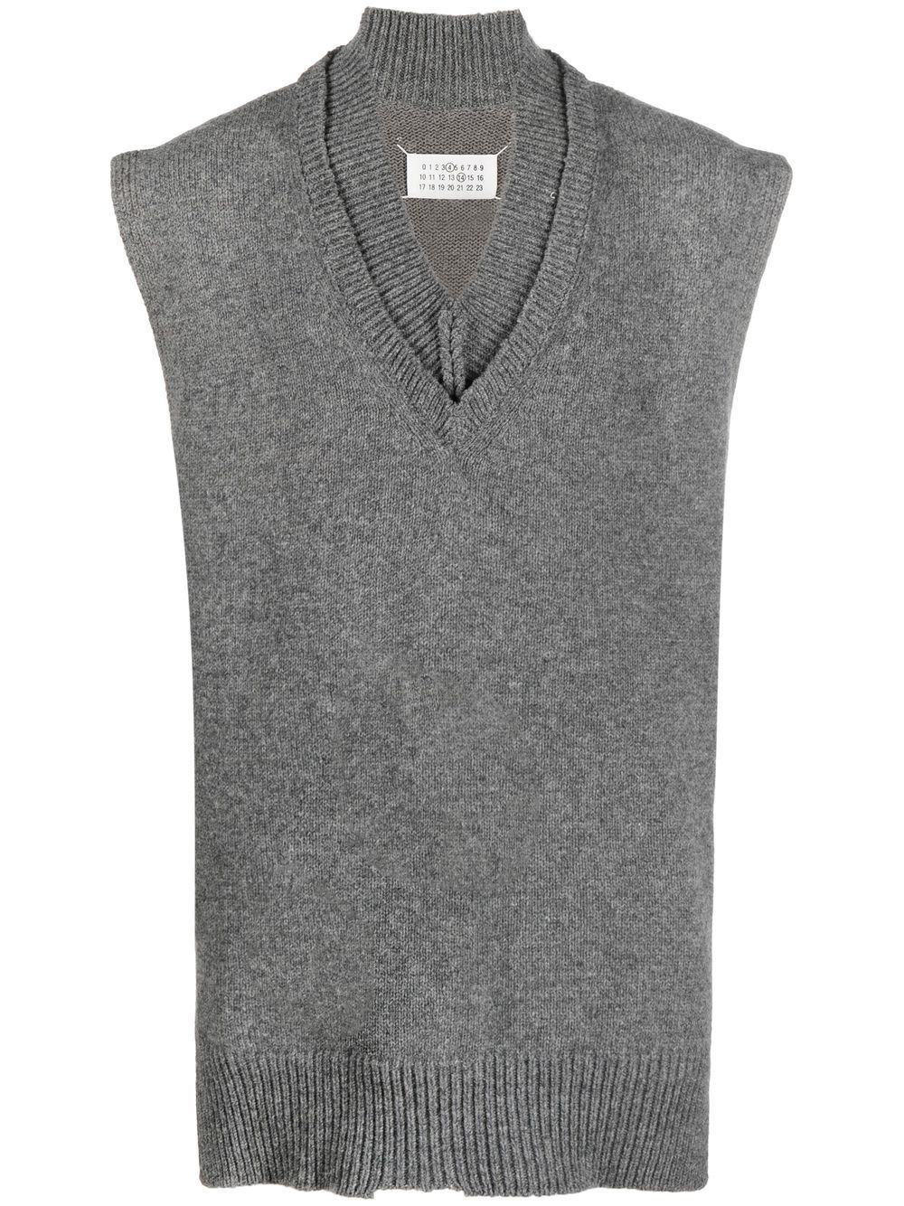 Maison Margiela 分层式针织马甲 - 灰色