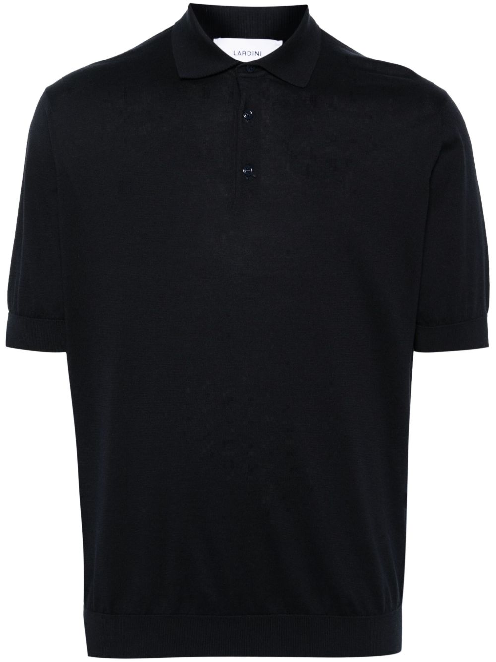 Lardini logo刺绣棉polo衫 - 蓝色