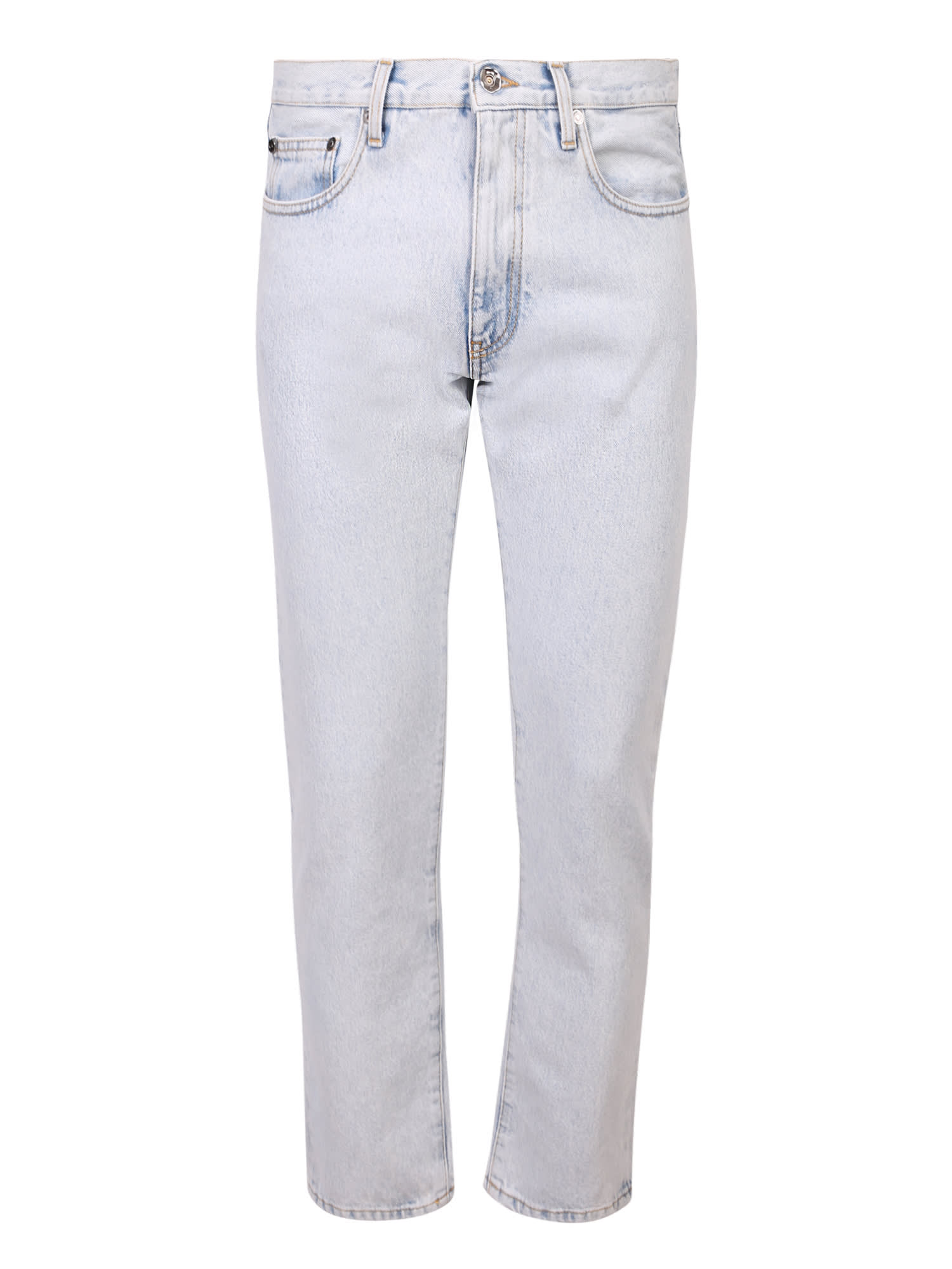 Off-White Logo Print Slim Jeans