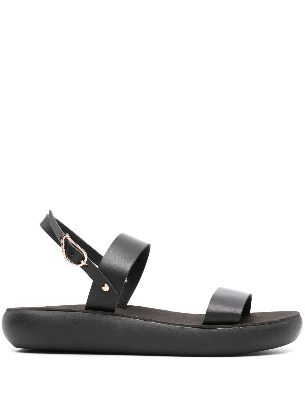 Ancient Greek Sandals Clio 皮质凉鞋 - 黑色