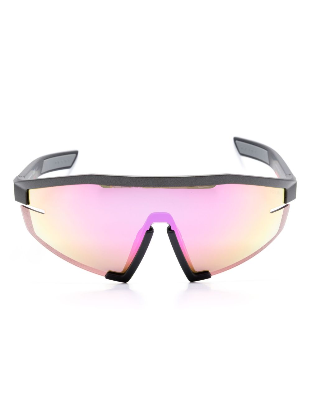 Prada Eyewear Linea Rossa Impavid 盾形太阳眼镜 - 灰色