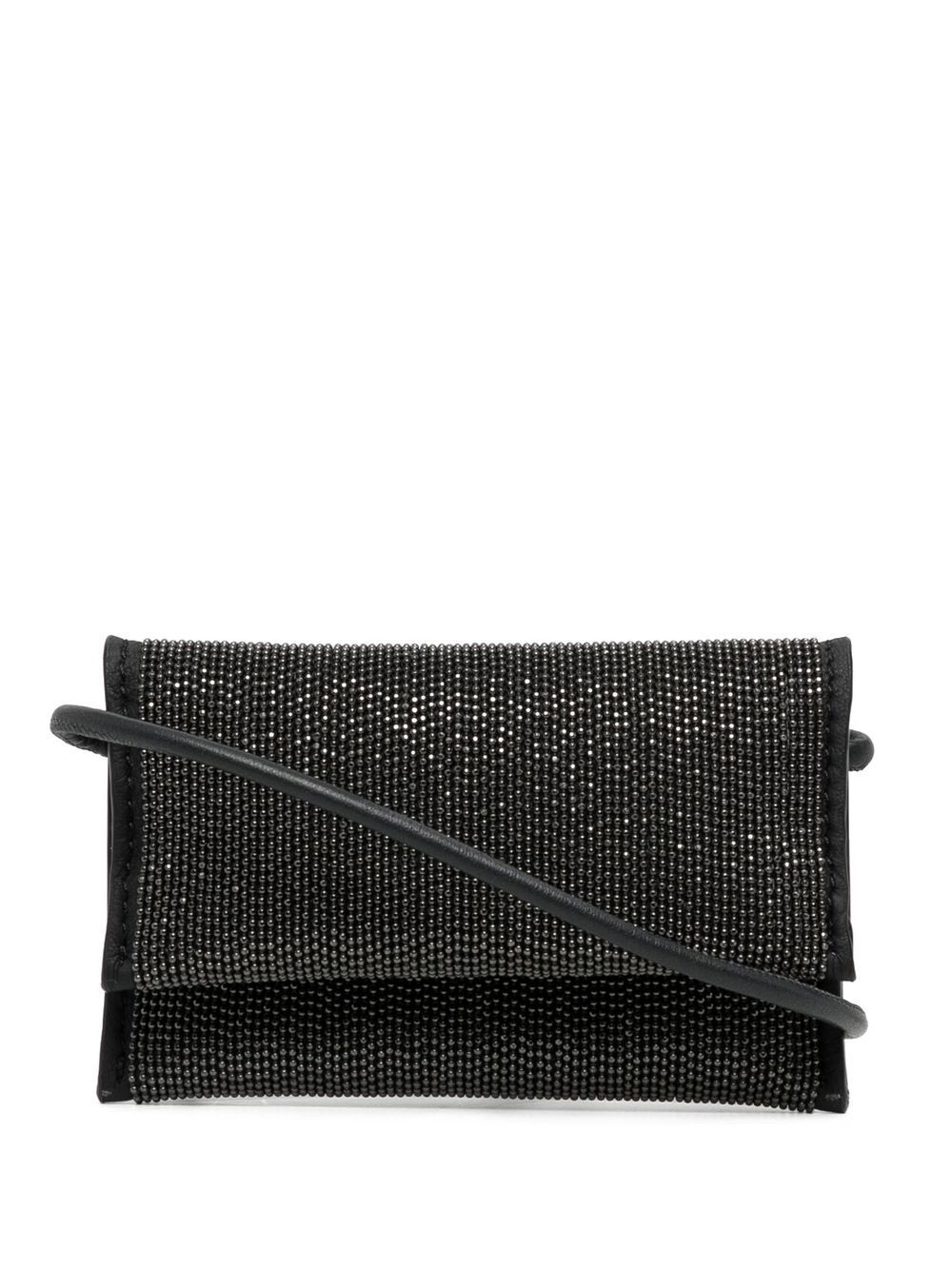 Brunello Cucinelli Monili logo印花钱包 - 黑色