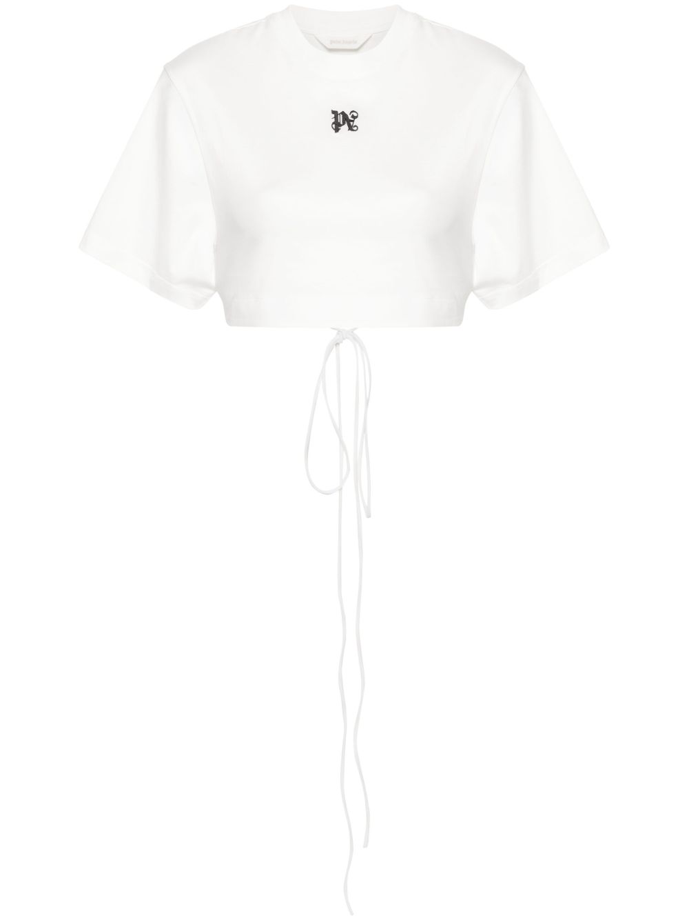 Palm Angels logo刺绣短款T恤 - 白色