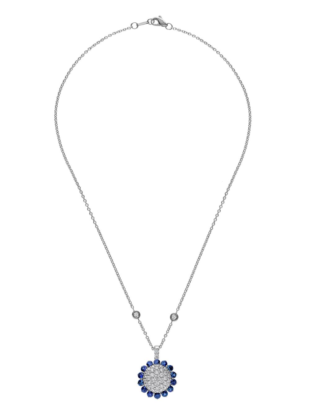 LEO PIZZO Aurora 18K白金钻石蓝宝石项链 - 银色