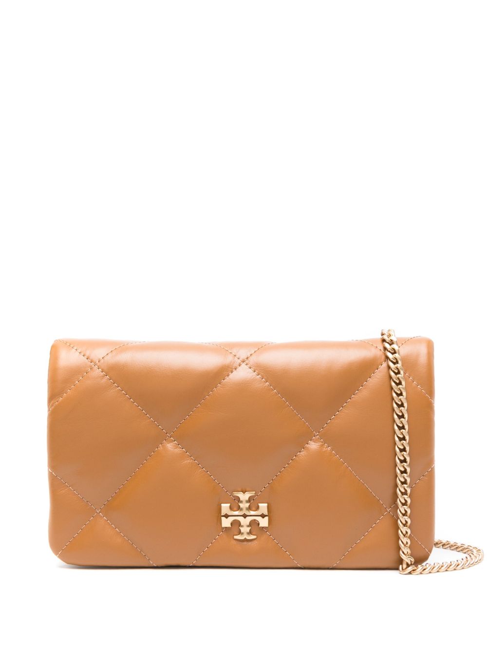 Tory Burch Kira 菱纹绗缝搭链钱包 - 褐色