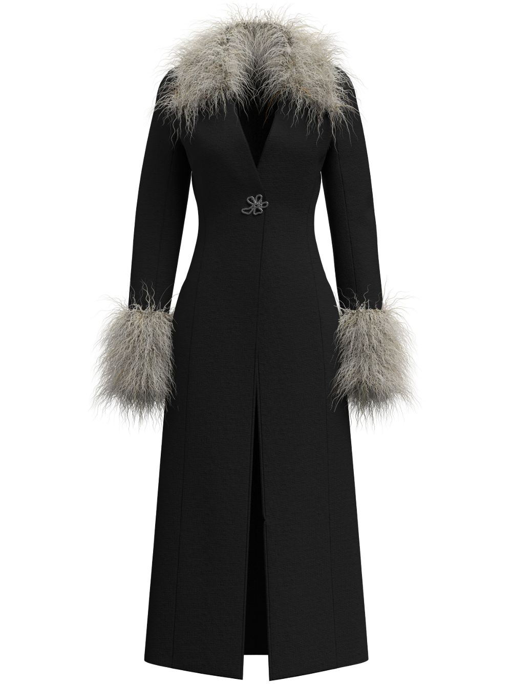 Maccapani Gwen single-breasted coat - 黑色