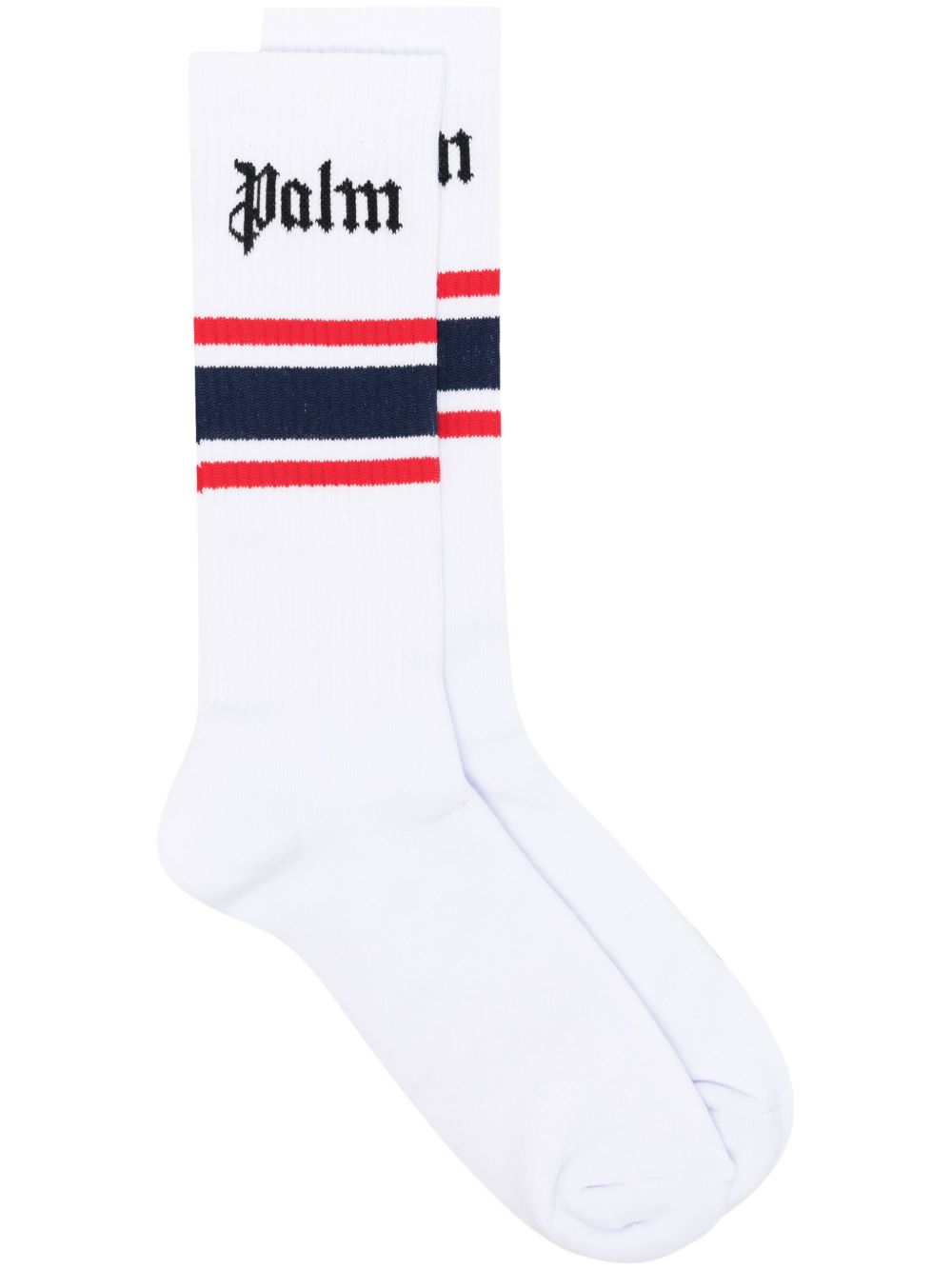 Palm Angels 嵌花logo针织袜 - 白色