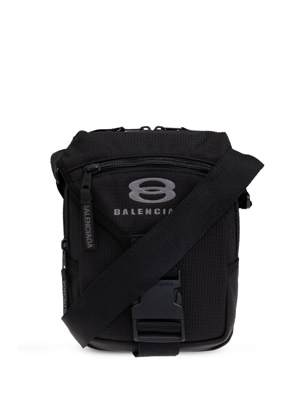 Balenciaga 双向拉链单肩包 - 黑色
