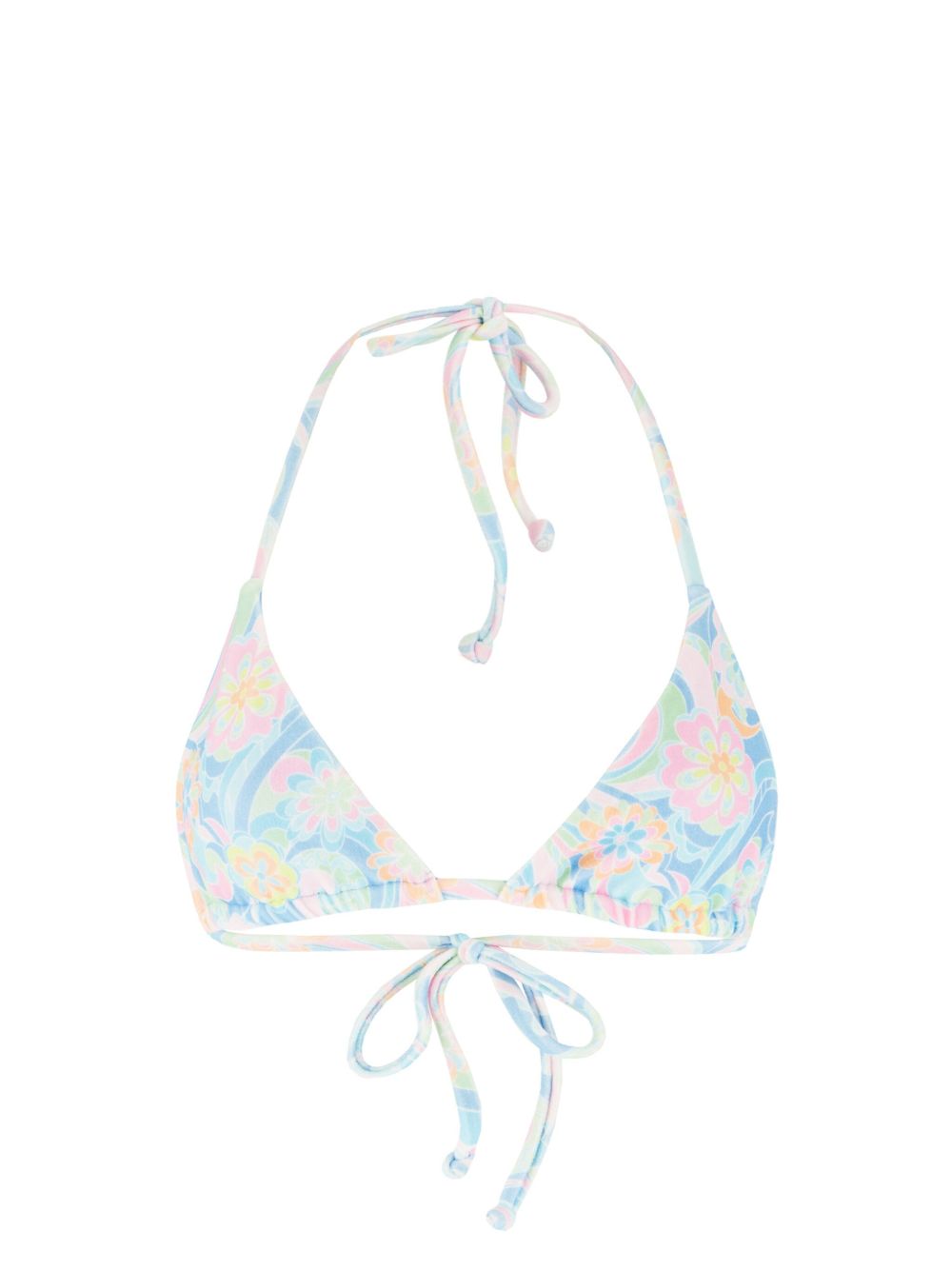 Frankies Bikinis Sun Flower 印花比基尼上装 - 蓝色