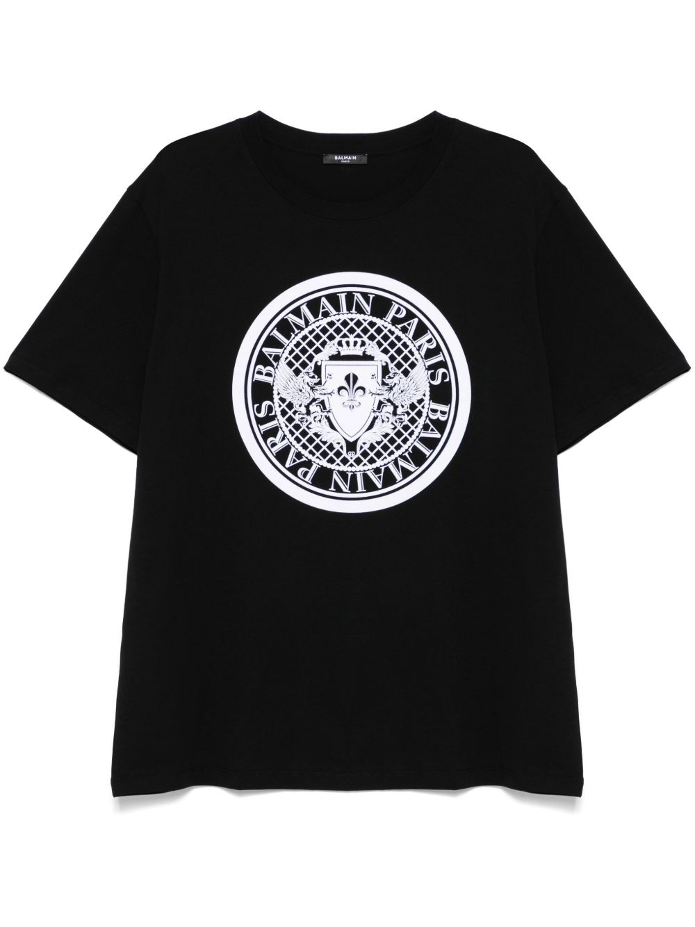 Balmain 植绒logo T恤 - 黑色
