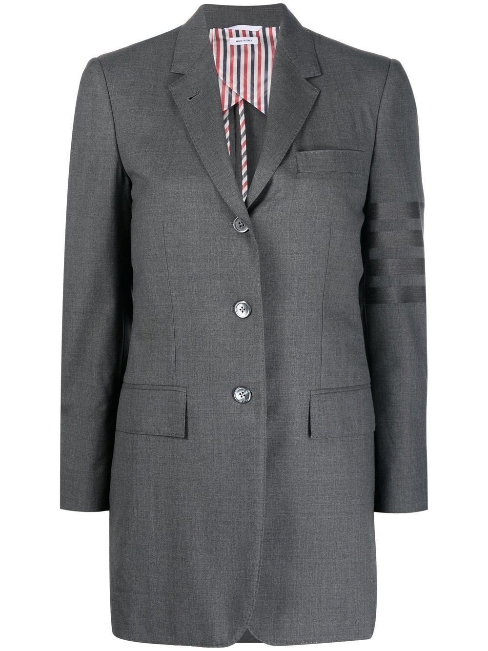 Thom Browne 4-Bar 条纹羊毛西装夹克 - 灰色
