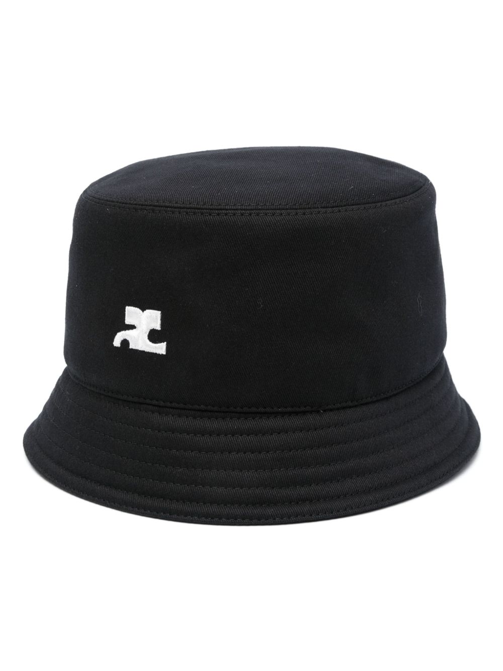 Courrèges Signature logo贴花渔夫帽 - 黑色