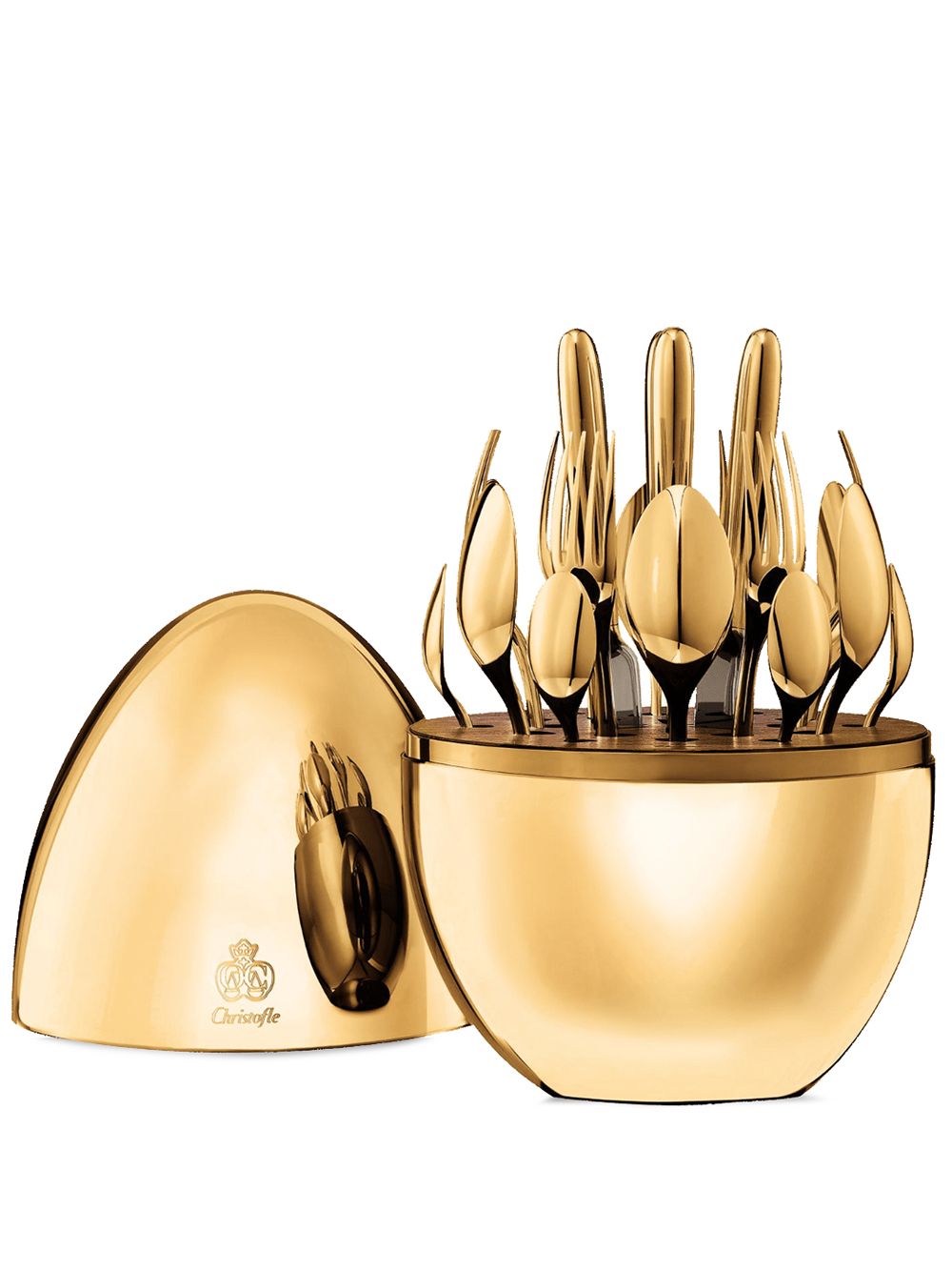 Christofle Mood Gold 镀银24件餐具套装 - 金色