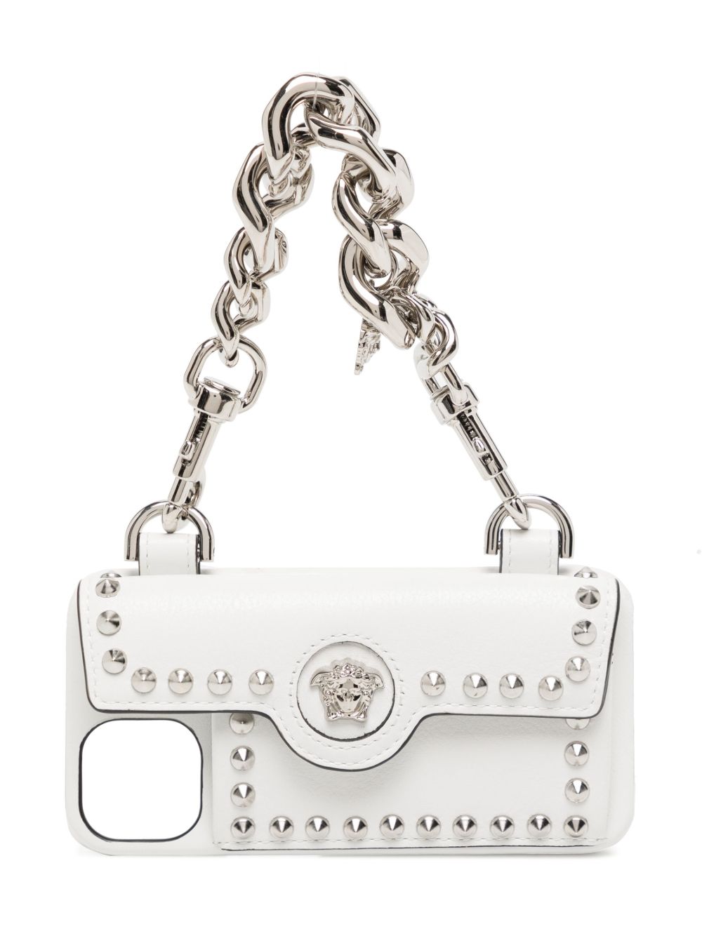 Versace iPhone 美杜莎图案链式手机壳 - 白色