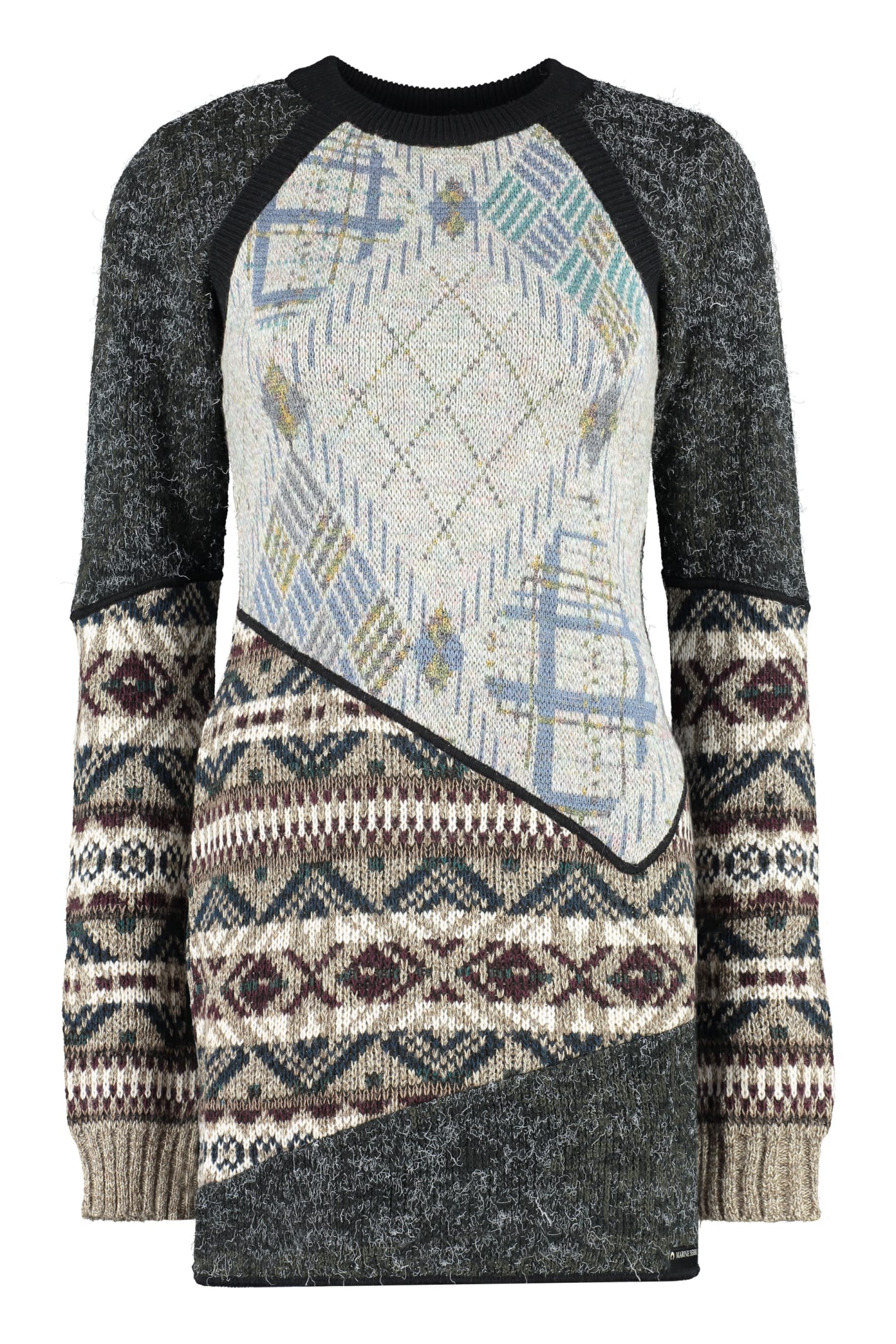 Marine Serre Mini Dress In Virgin Wool