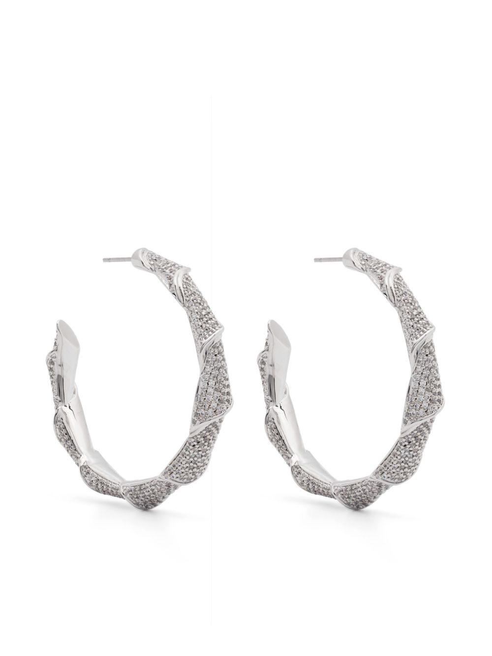 Eddie Borgo Pavé Scroll earrings - 银色