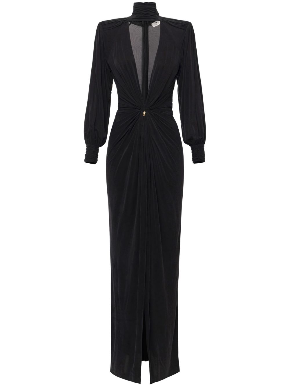 Elisabetta Franchi Red Carpet 平纹针织结饰连衣裙 - 黑色