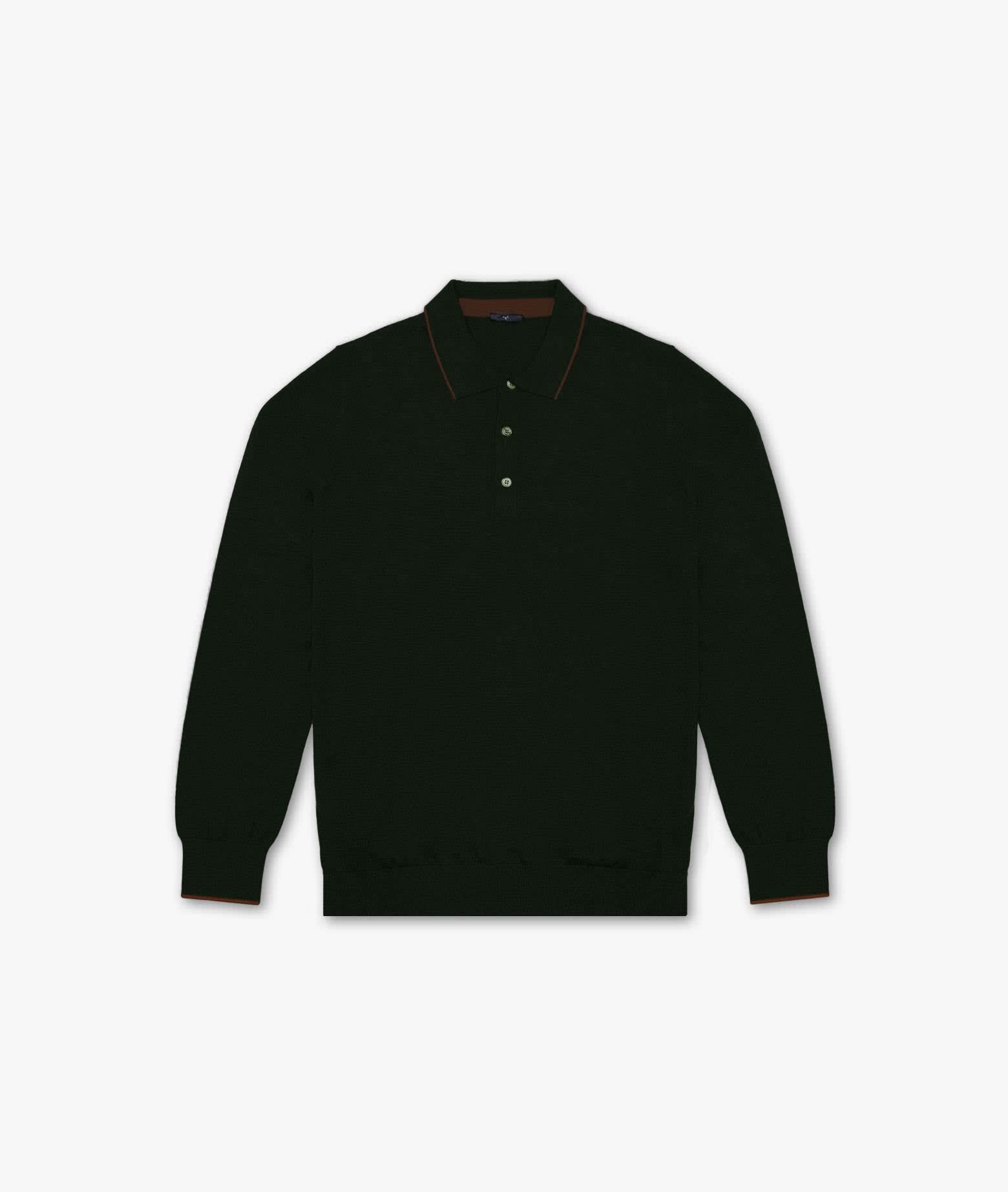 Larusmiani 长袖Polo领毛衣
