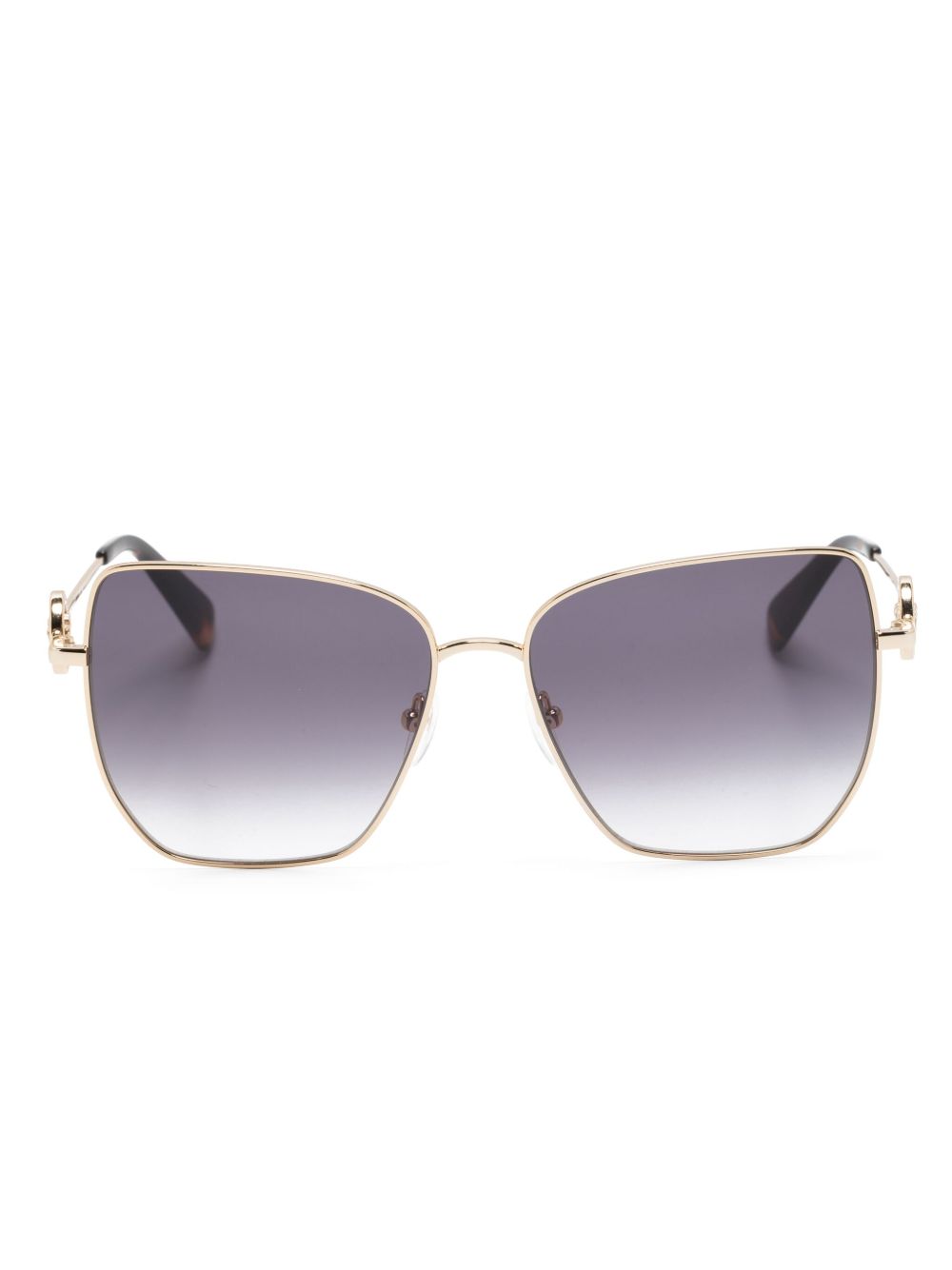 Longchamp 超大镜框太阳眼镜 - 金色
