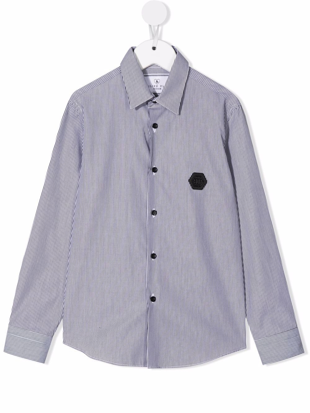 Philipp Plein Junior 长袖骷髅头细节衬衫 - 黑色