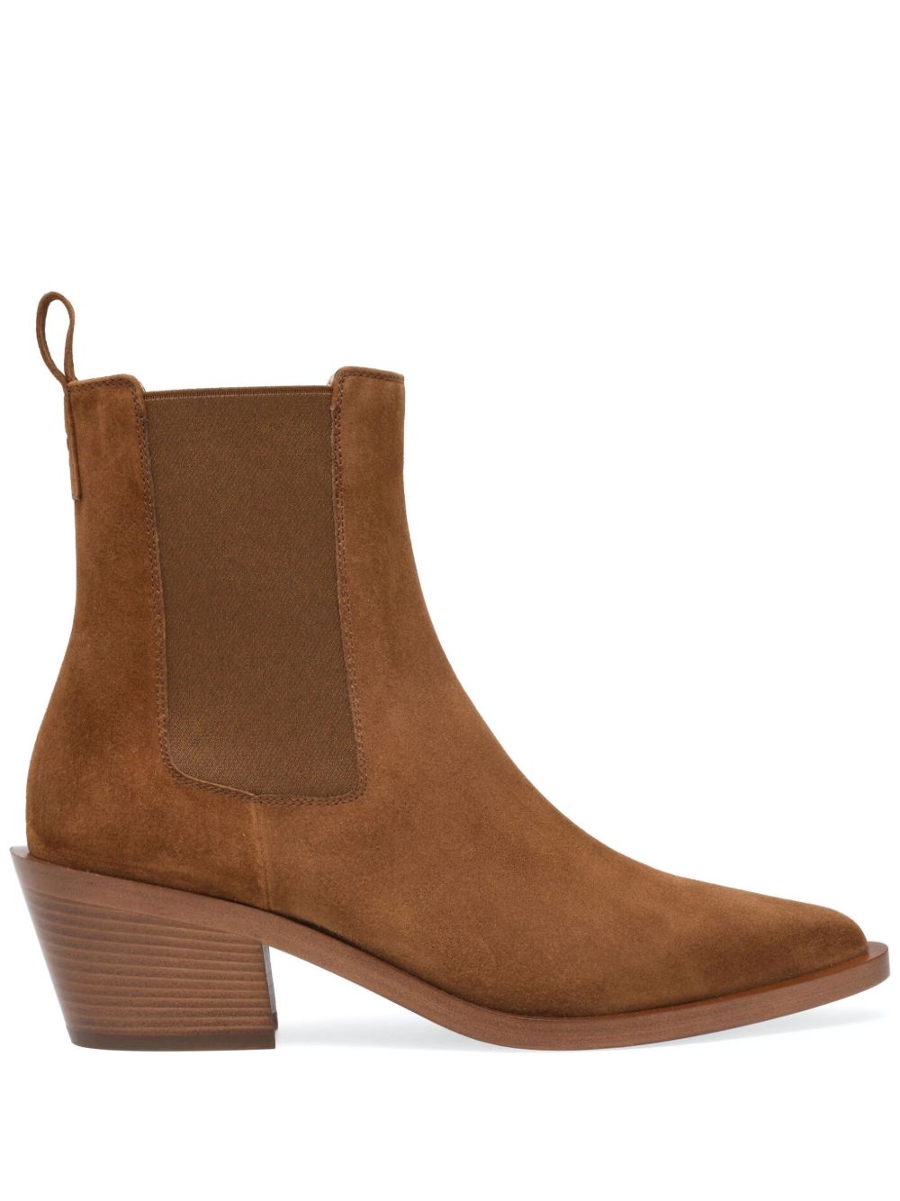 Gianvito Rossi Wylie 低跟绒面皮靴 - 褐色