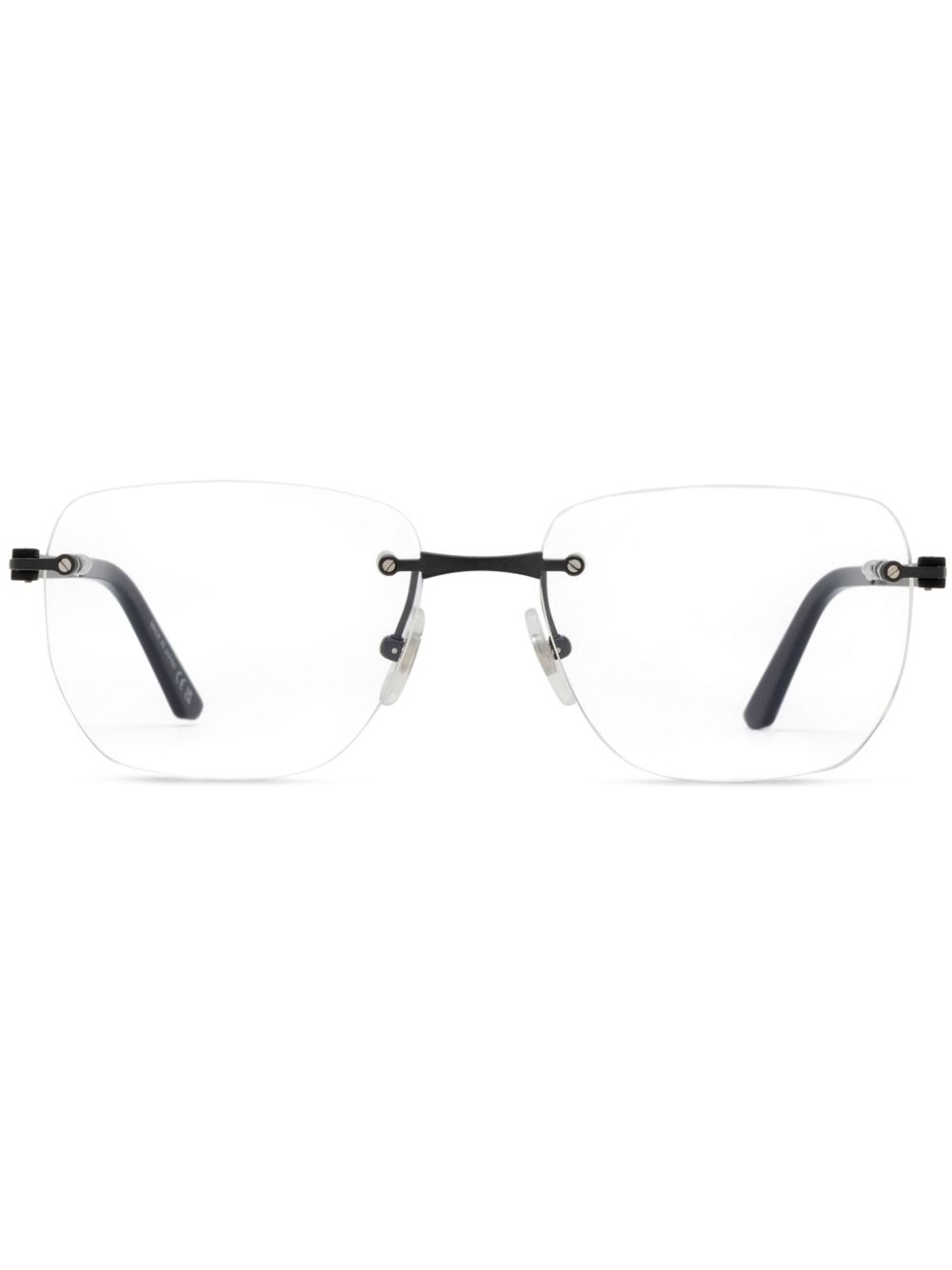 Cartier Eyewear 几何形框眼镜 - 黑色