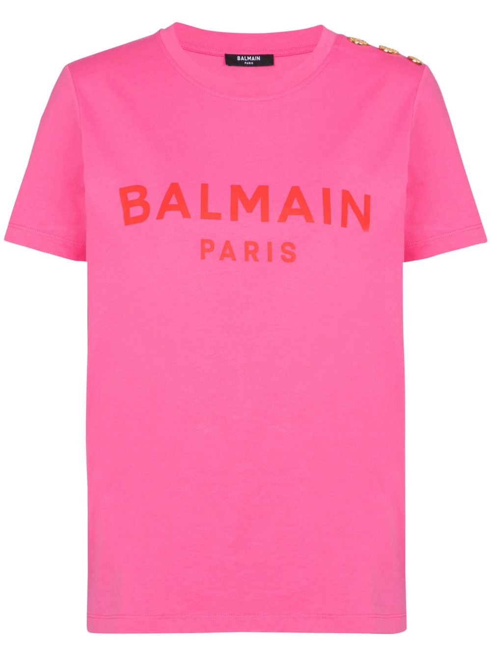 Balmain logo印花棉T恤 - 粉色
