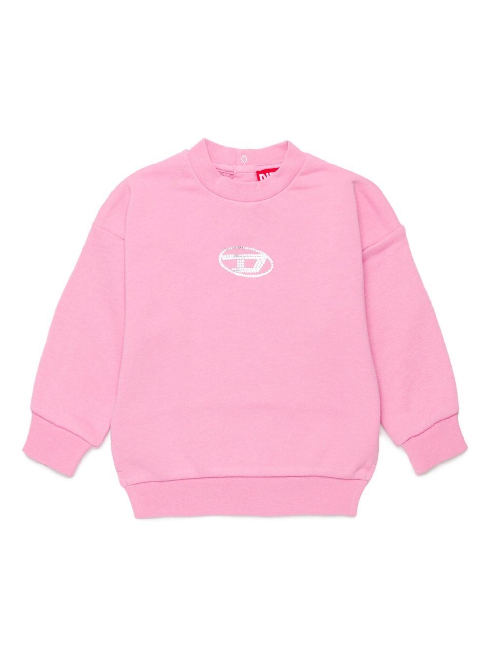 Diesel Kids logo印花棉卫衣 - 粉色