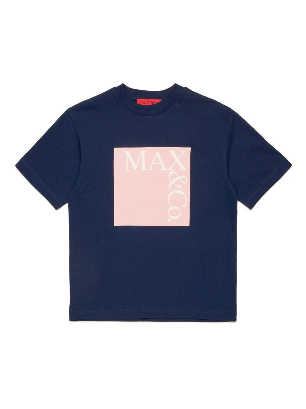 MAX&Co. Kids logo印花棉T恤 - 蓝色