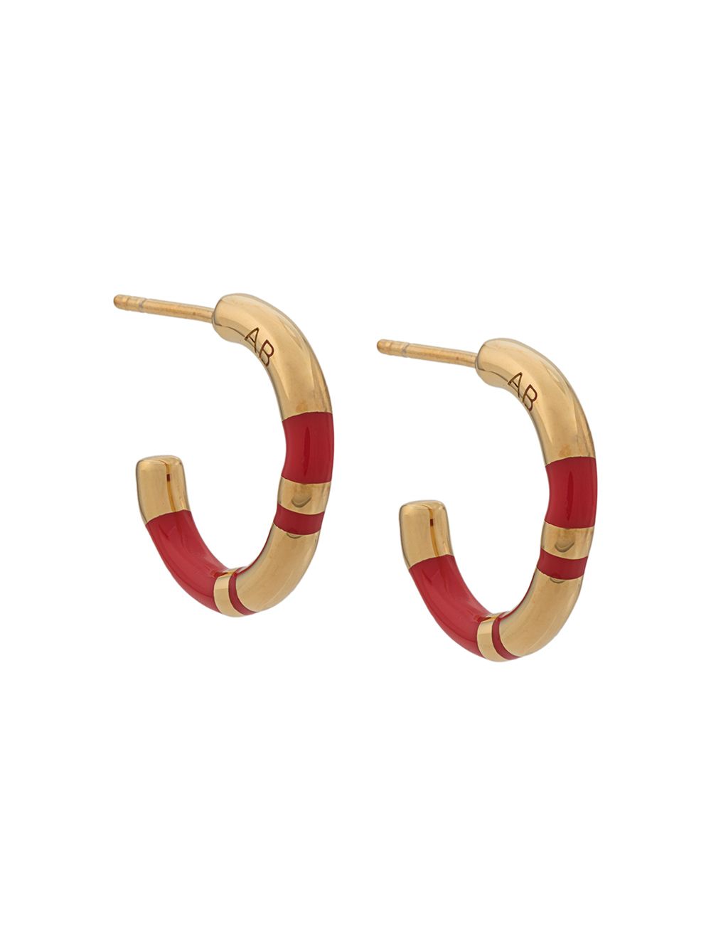 Aurelie Bidermann Positano小号圈形耳环 - 红色
