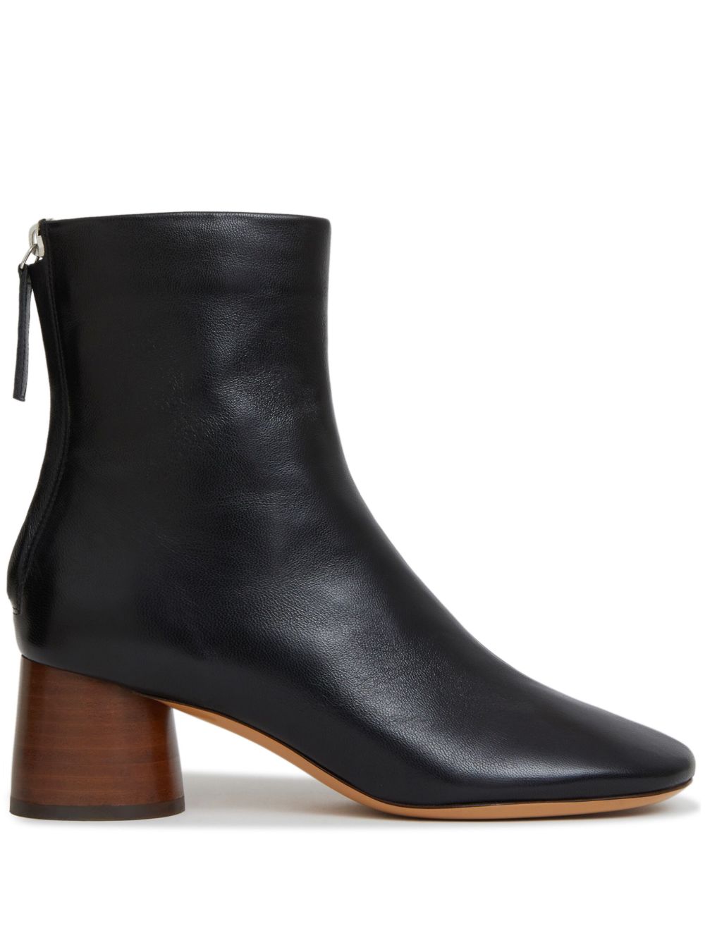Mansur Gavriel Glove 粗中跟皮质短靴 - 黑色